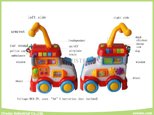 Electronic Musical Toys Happy Car Head Baby Walker