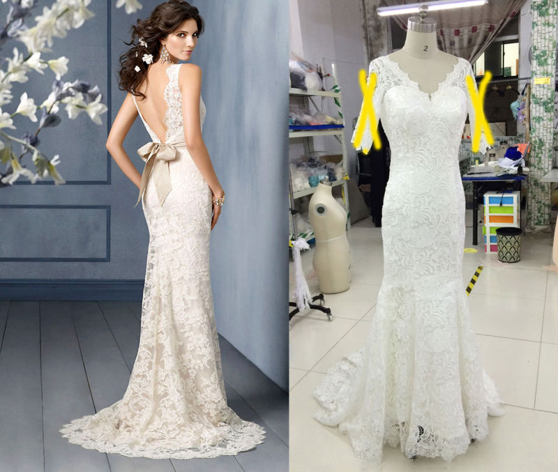 Spanish Designer Sweep Train Wedding Dress