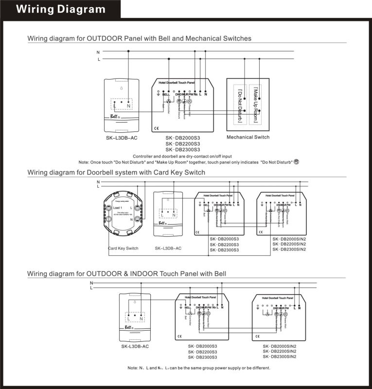 Hotel Doorbell System Outdoor Panel in Acrylic Outline Frame (SK-dB100S3)