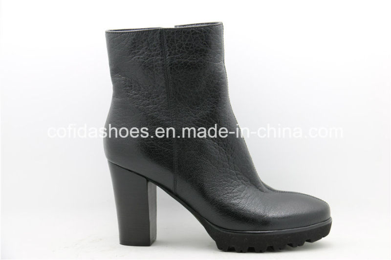 Simple Comfort High Heels Platform Women Leather Boots