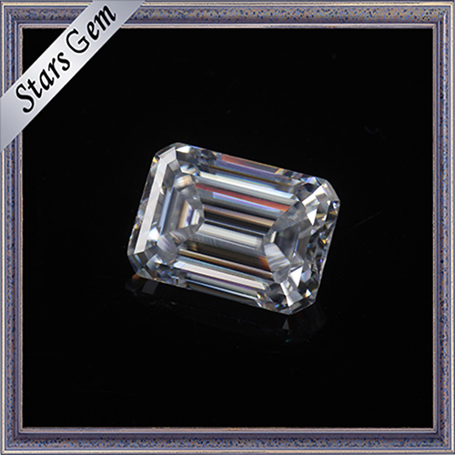 1.5 Carat 7.5X5.5mm Wonderful Emerald Cut F Color White Moissanite Stones