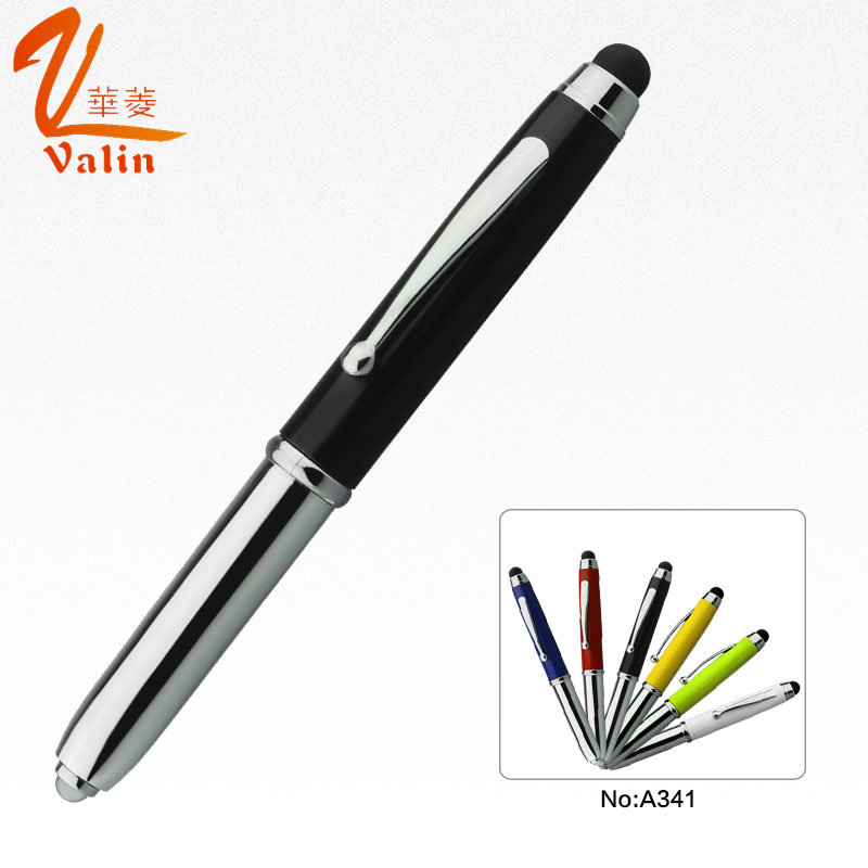 3 in 1 LED Light Metal Pen with Touch Screen