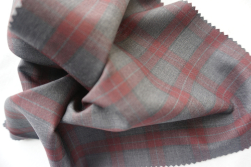 Wool Fabric for Suit with Red Check