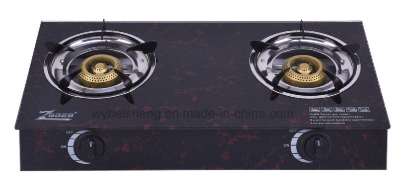 Double Burnner Gas Stove, Glass Material