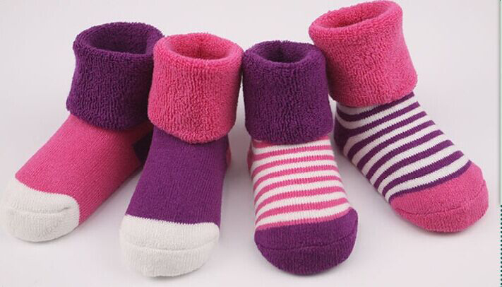 Baby's 100 Cotton Loose Cuff Terry Socks