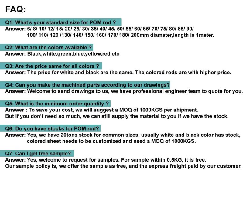 Engineering Plastic POM Rod Without Cracks