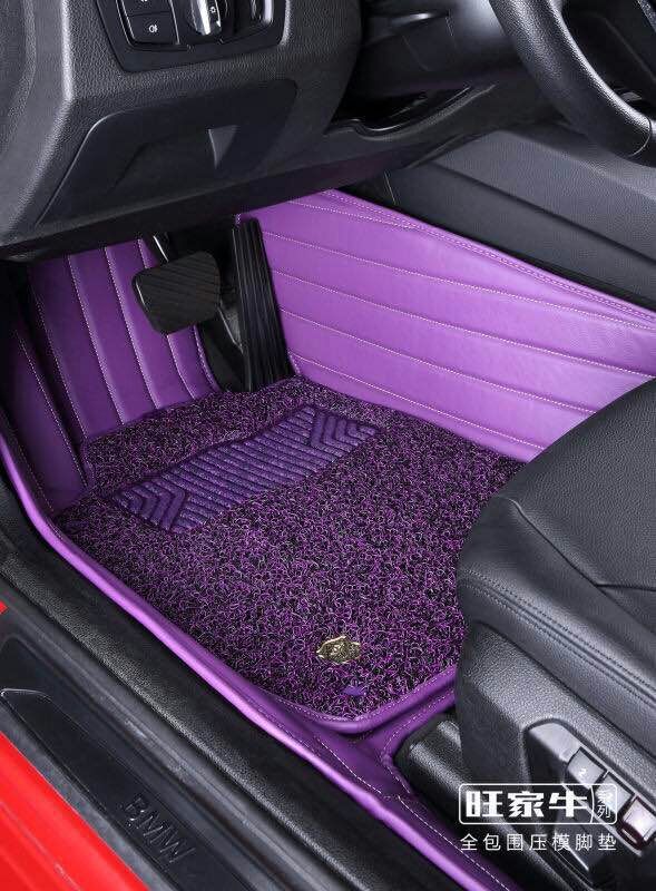 Car Mat 3D with Leatherette 5-Layer in Strips Embroidery with PVC Coil Pad