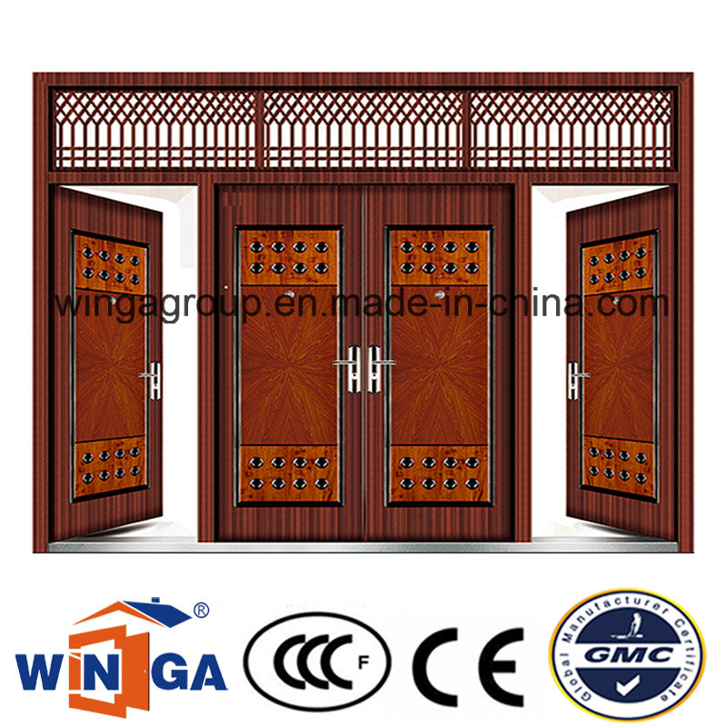 4 Doorleaf Big Size Exterior Metal Security Steel Door (W-SD-05)