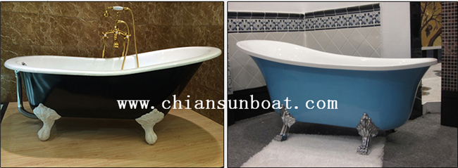 Enamel Single Bathtub with Legs