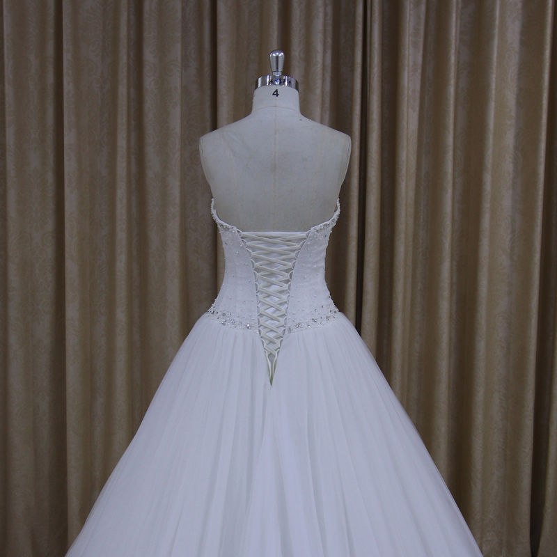 Ak005 Wholesale Real Pictures of Strapless Beaded Wedding Dress