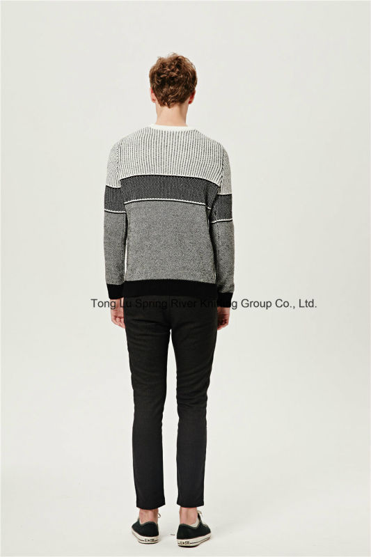 Striped Round Neck Knit Men Sweater