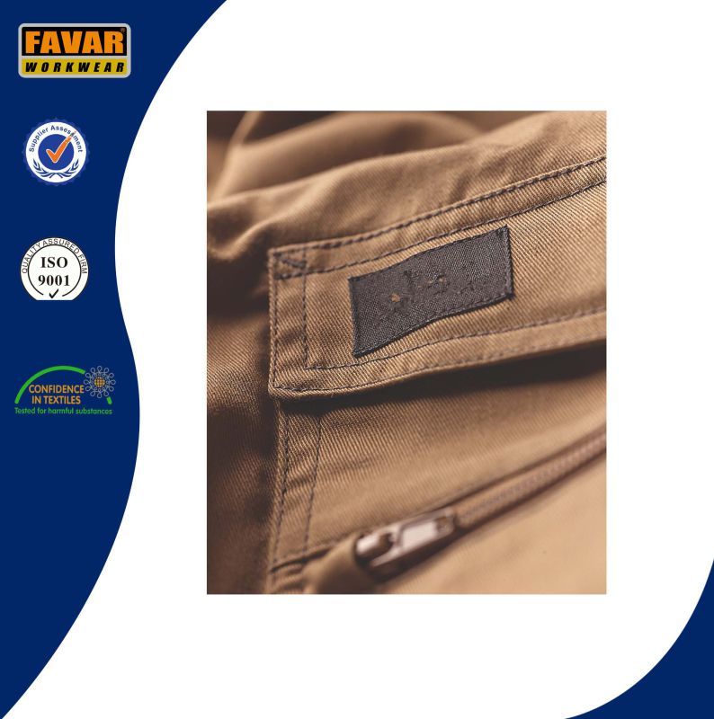 Hardwearing Summer Multi Pocket Craftsman Shorts Khaki Black