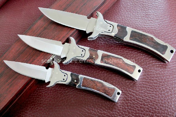 Wood Handle Cow Shape Folding Knife (SE-0381)