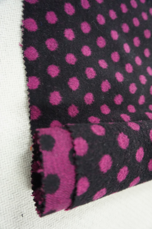 Wool Fabric Woolen Flecky Pink&Black