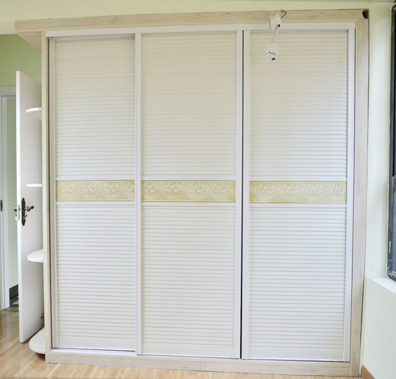 China Customer Made Melamine MDF Bedroom Wardrobe with Groove Sliding Door