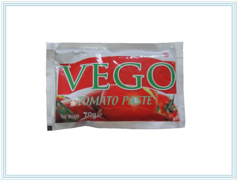 Double Concentrated and Organic Vego Sachet Packaging Tomato Paste for Africa