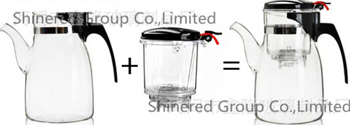 High Capacity 900ml Hotel and Restaurant Borosilicate Glass Tea Pot Juice Pot