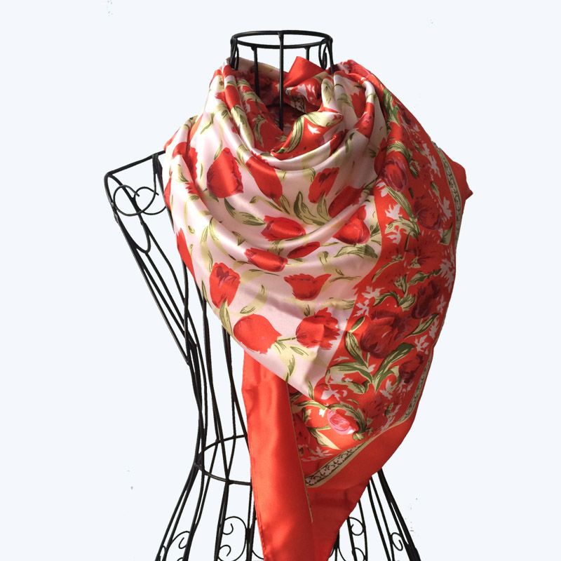 Tulip Prints Large Square 90 * 90 Cm Scarf