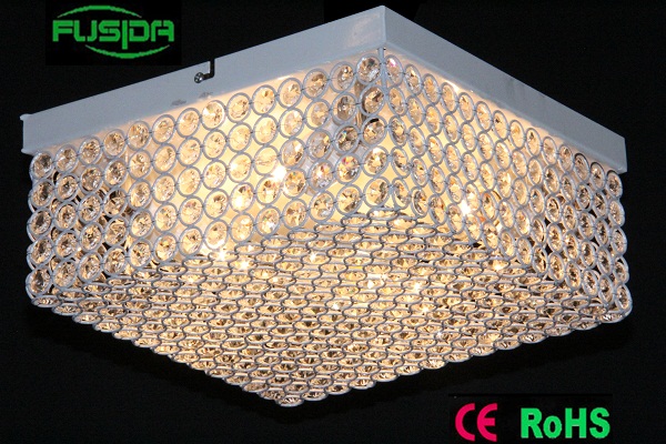 Square Crystal Ceiling Lamp, Ceiling Light