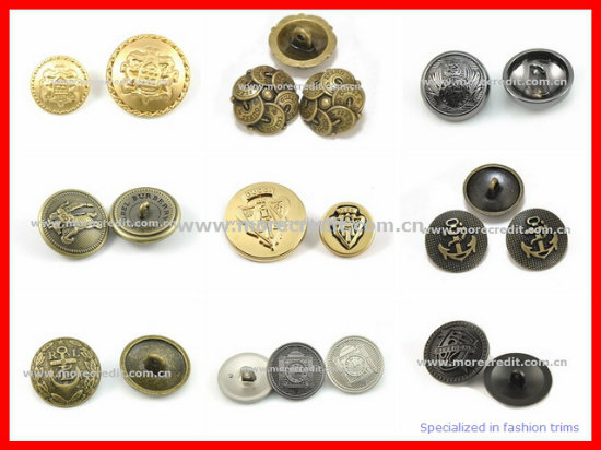 High Quality Pearl Gold Metal Mushroom Shank Button for Coat