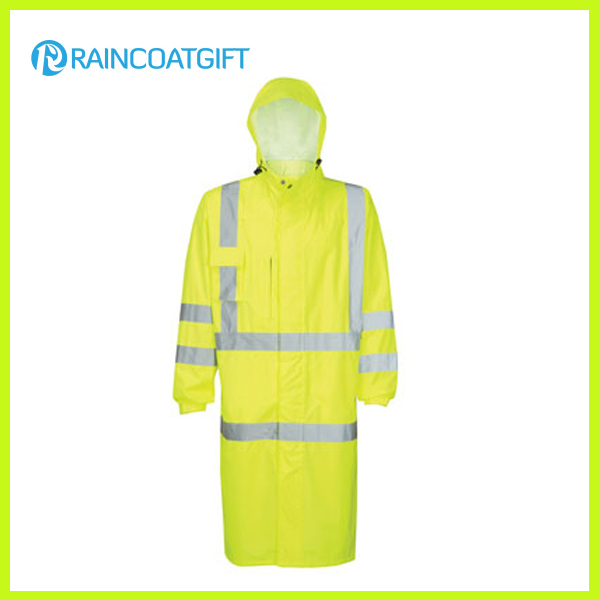 Safety Men's Rainwear with Reflective Oxford Raincoat