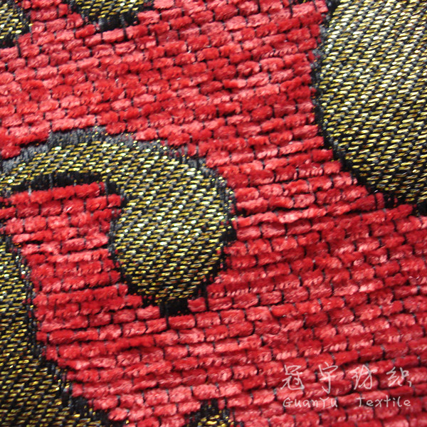 100% Polyester Jacquard Chenille Fabric for Decoration