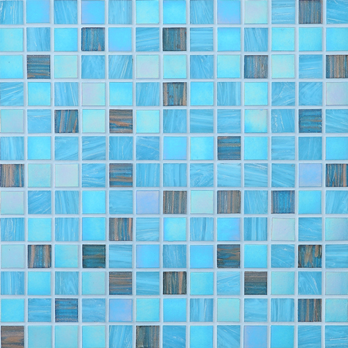 Building Material Mosaic Tiles Blue Glass Mosaic for Swimming Pool