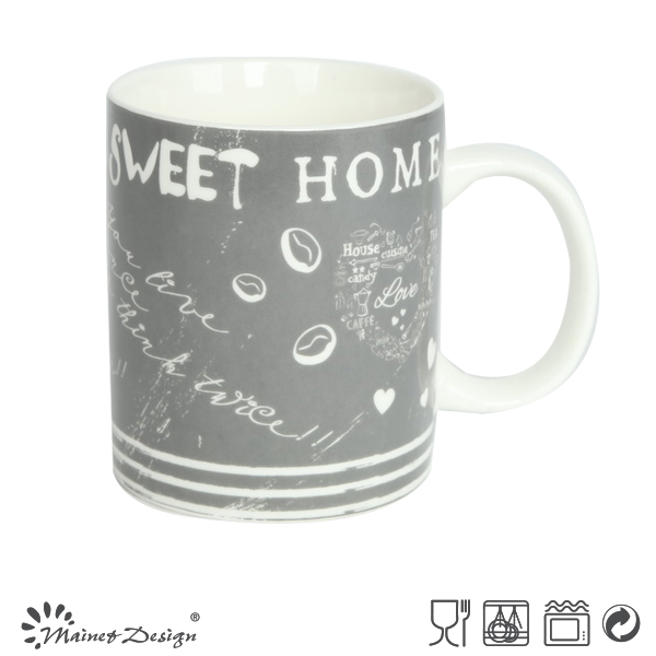 11oz New Bone China Mug with Sweet Home Decal Design