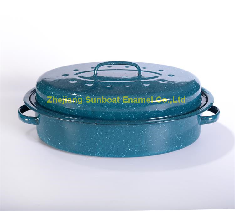 Various Capacity Carbon Steel Enamel Oval Roaster