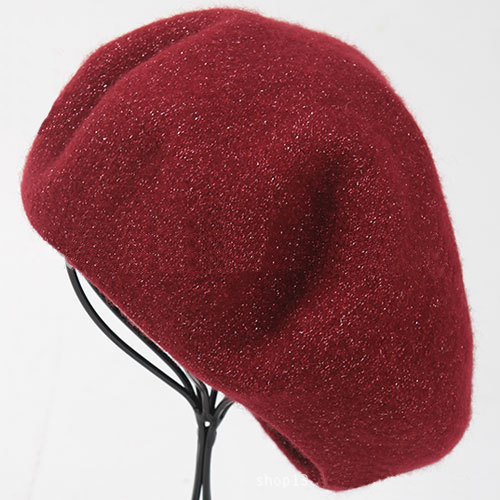 Womens Ladies Wool Warm Angora Winter Lurex Metallic Yarn Autumn Spring Cap Hat Beret (HW807)