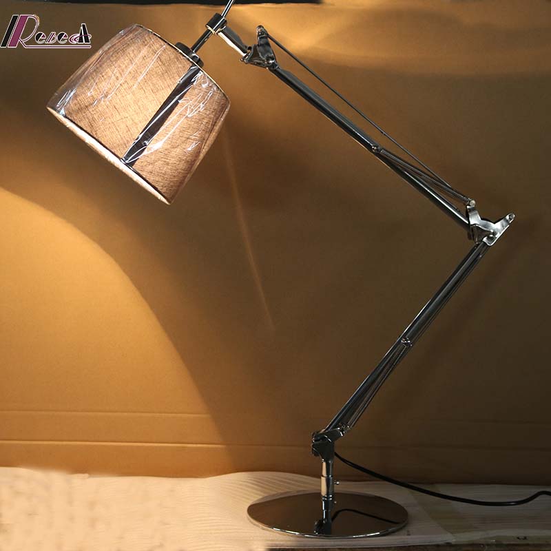 Double Rocker Arm Rotatable Bedside Hotel LED Table Lamp Reading Lighting for Bedroom