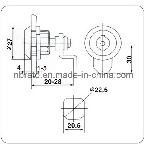 Chrome Plated Zinc Alloy Triangular Cam Lock