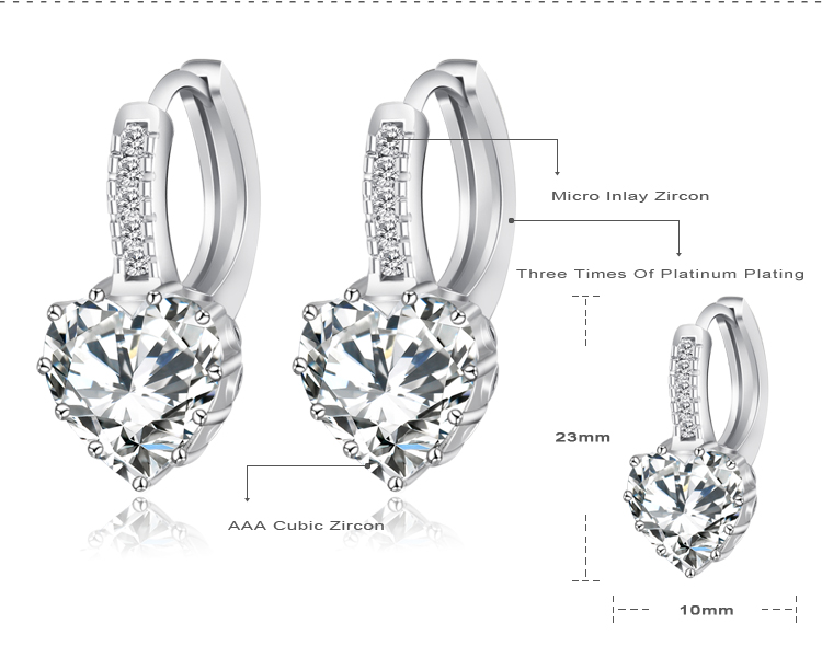 Heart Shaped Wedding Jewelry Sets for Women (CST0033-B)