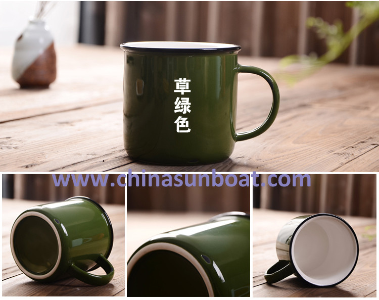 Sunboat 300ml Porcelain Cup Chinese Culture Mug Creative Retro Enamel Mugs Tableware