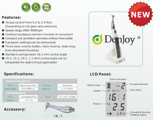 Portable Denjoy Imate Cordless Endo Motor