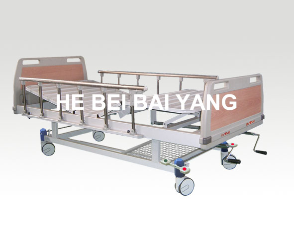 (A-54) --Movable Double-Function Manual Hospital Bed with ABS Bed Head