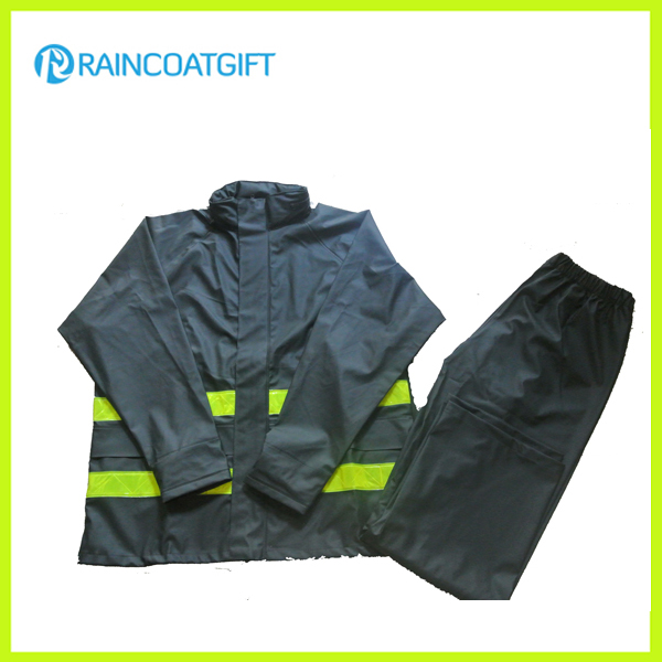 Reflective Men's PU Raincoat 2PCS Rainsuit Rpu-005