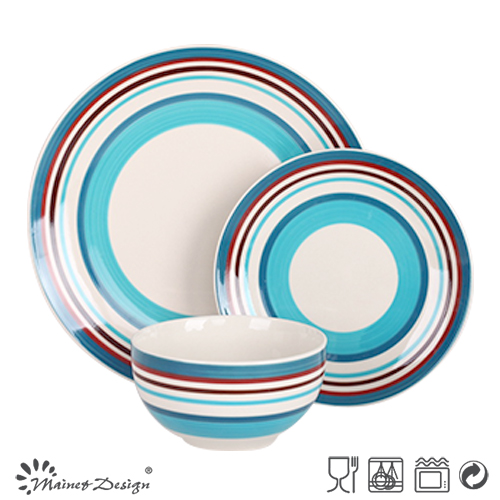 18PCS High Quality Stripe Design Handpainting Ceramic Dinner Set