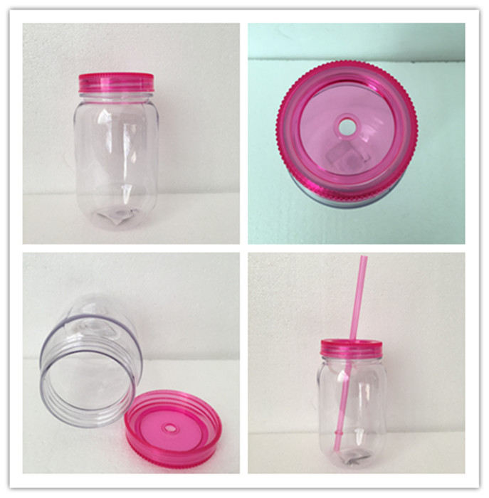 Wholesale 20 Oz BPA-Free Double Wall as Plastic Double Wall Mason Jar