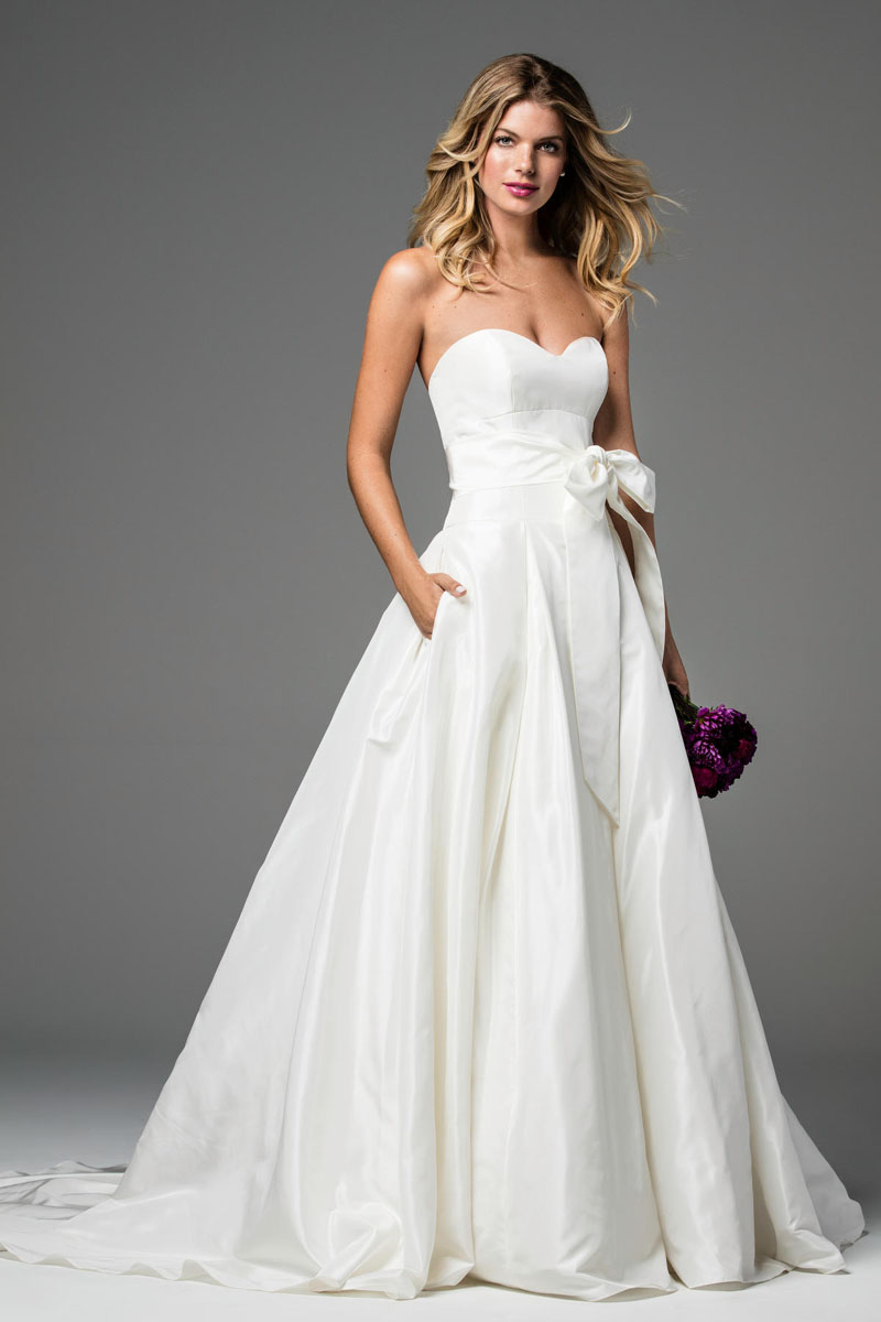 Strapless A-Line Wedding Dress with Bow