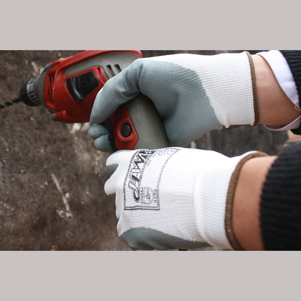 13G Polyester Liner, Grey Color Nitrile Coated Gloves (5029)