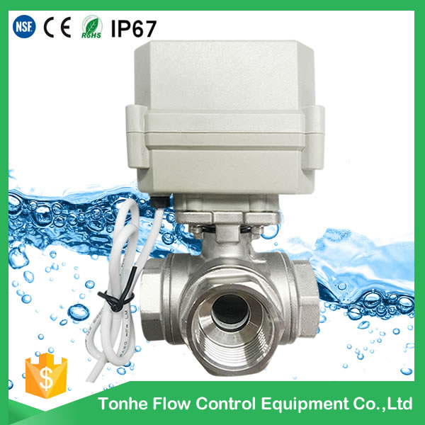 Ss304 Stainless Steel Electric Motorised 3 Way Motorized Ball Valve