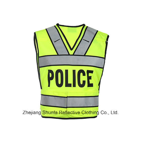 Police Safety Vest with Print Logo Fashion V Neck