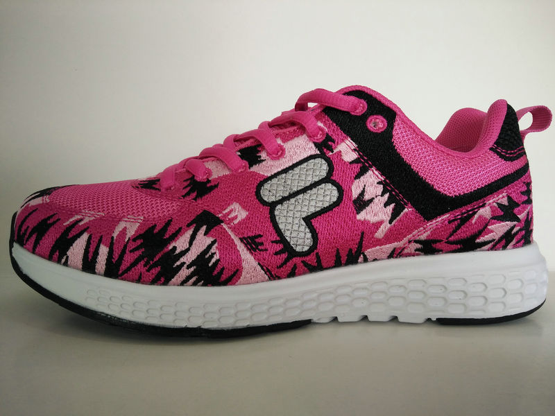 Young Lady Cut Pink Print Comfort Running Footwear