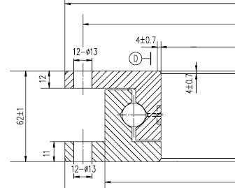 Slewing Bearing with Dual Flange Side 010.20.747