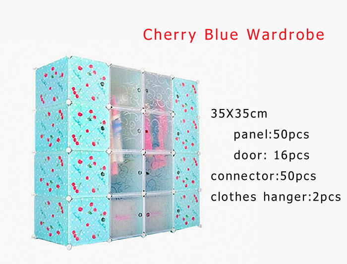 Cherry Plastic Storage Cabinet Blue Wardrobe