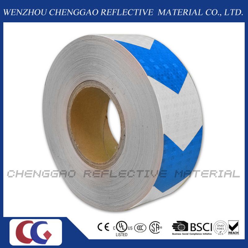 High Quality Blue and White Arrow Reflective Warning Tape (C3500-AW)