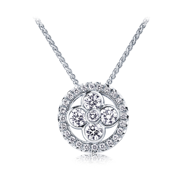 Bazel Setting Aaaa Cubic Zircon 925 Sterling Silver Pendants Necklace