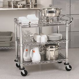 Restaurant Hotel Metal Moving Cooking Trolley (TR361836A3CW)