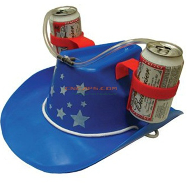 Custom Cowboy Beer Hat with Drinking Straw for St Patrik's Holiday